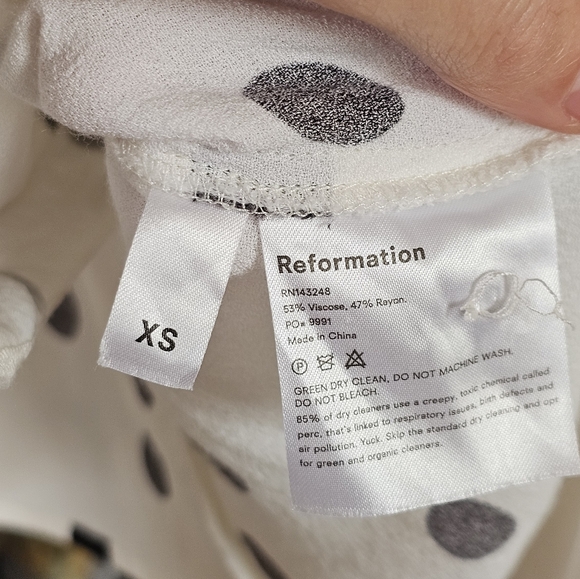 Reformation Polka Dot Puff Sleeve Blouse - Picture 8 of 8